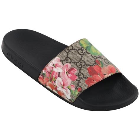 authentic gucci floral slides|Gucci gg blooms slides.